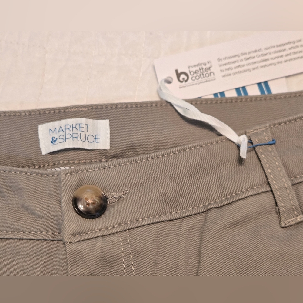 Market & Spruce Madison Mid-rise Slim Straight  Chino Pant, Olive, Size 10 NWT - Picture 10 of 11